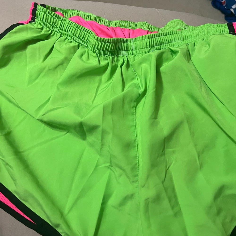 Nike Dri-Fit Pink and Green Shorts